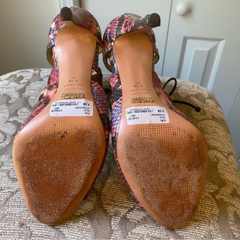 Schutz Blake Python Snakeskin Laser Cut Out Leath… - image 6